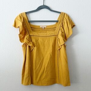 Boutique Flutter Sleeve Women’s Linen Top M